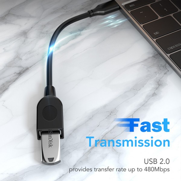 CABLETIME καλώδιο USB-C σε USB CMAF2, 480Mbps, 0.15m, μαύρο