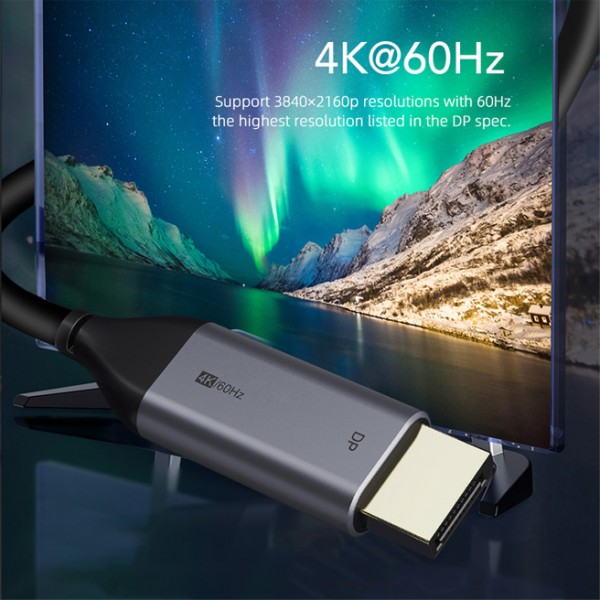 CABLETIME καλώδιο USB-C σε DisplayPort CT-CMDP2, 4K/60Hz, 1.8m, μαύρο