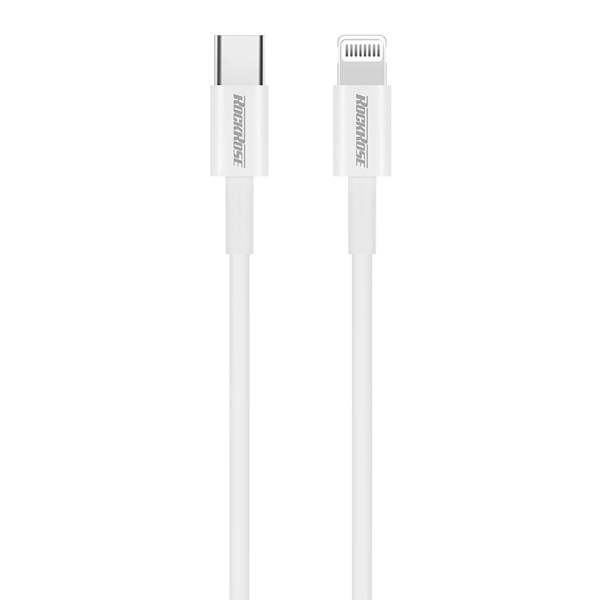 ROCKROSE καλώδιο USB Type-C σε Lightning Zeta CL, 20W PD, 1m, λευκό