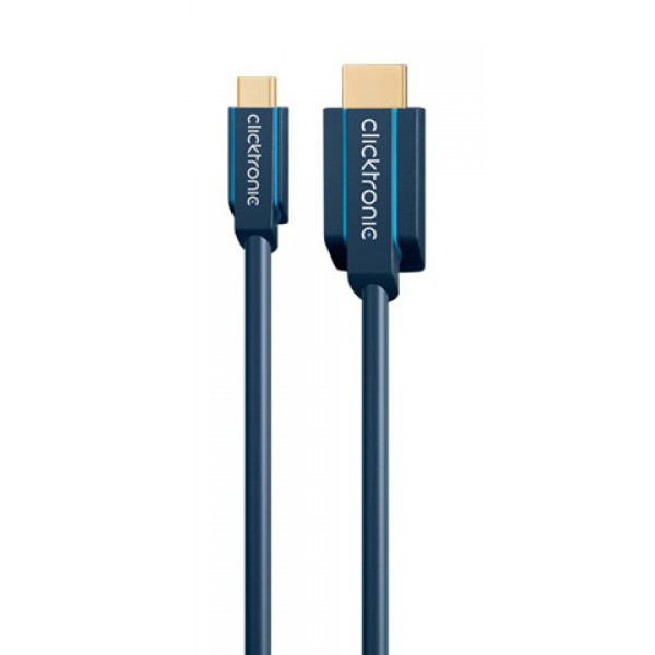 CLICKTRONIC καλώδιο HDMI σε USB Type-C 44930, 4K/60Hz, 3m, μπλε