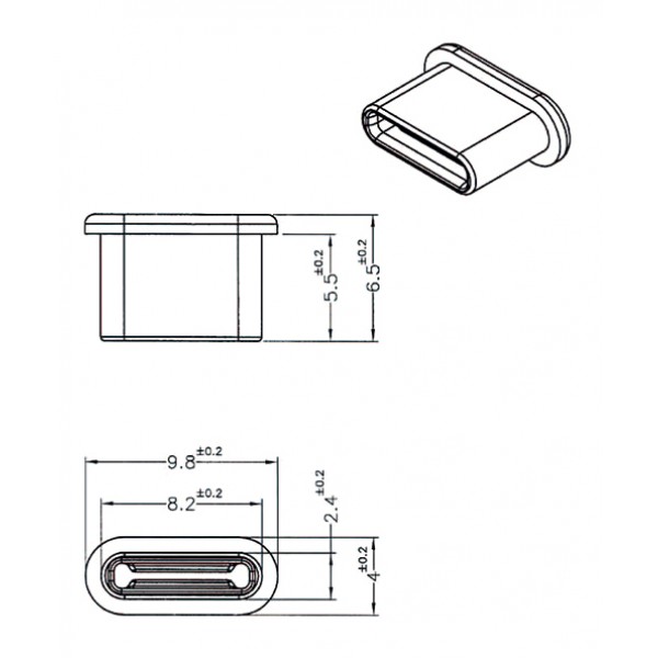 DELOCK κάλυμμα προστασίας για θύρα USB-C 64014, μαύρο, 10τμχ