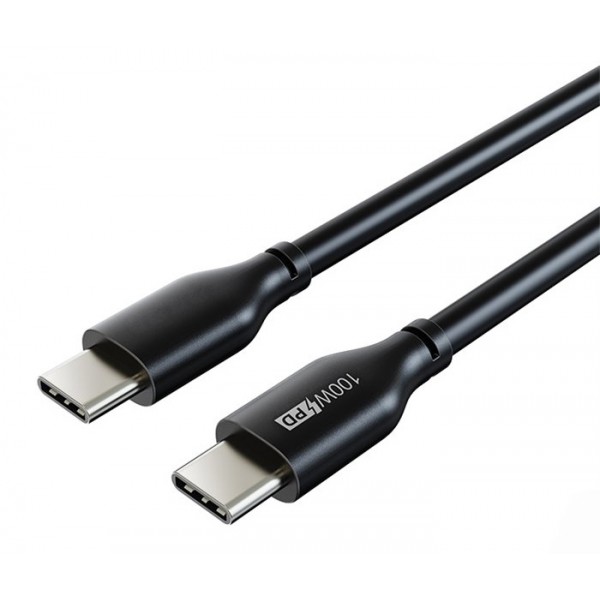 CABLETIME καλώδιο USB-C CT-CM100, 100W PD, E-MARK, 2m, μαύρο