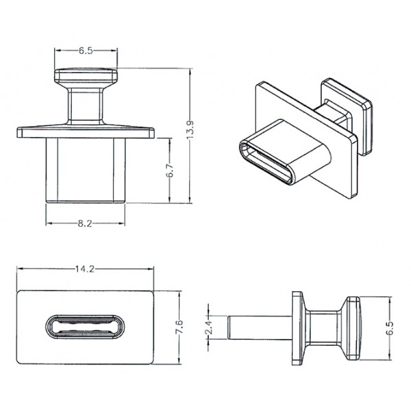 DELOCK κάλυμμα προστασίας για θύρα USB-C 64015 με λαβή, μαύρο, 10τμχ